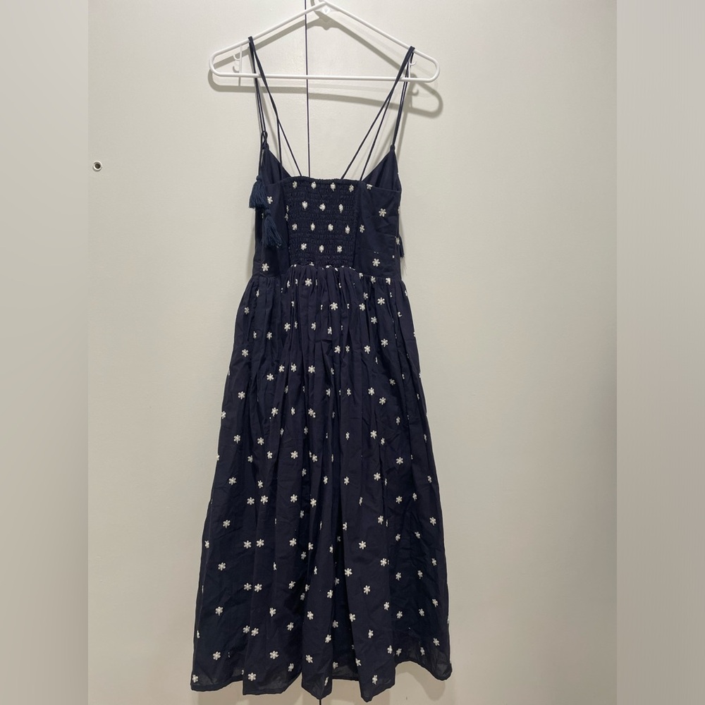 En Saison Navy Blue Star Midi Dress with White Embroidered Hem - Picture 11 of 12